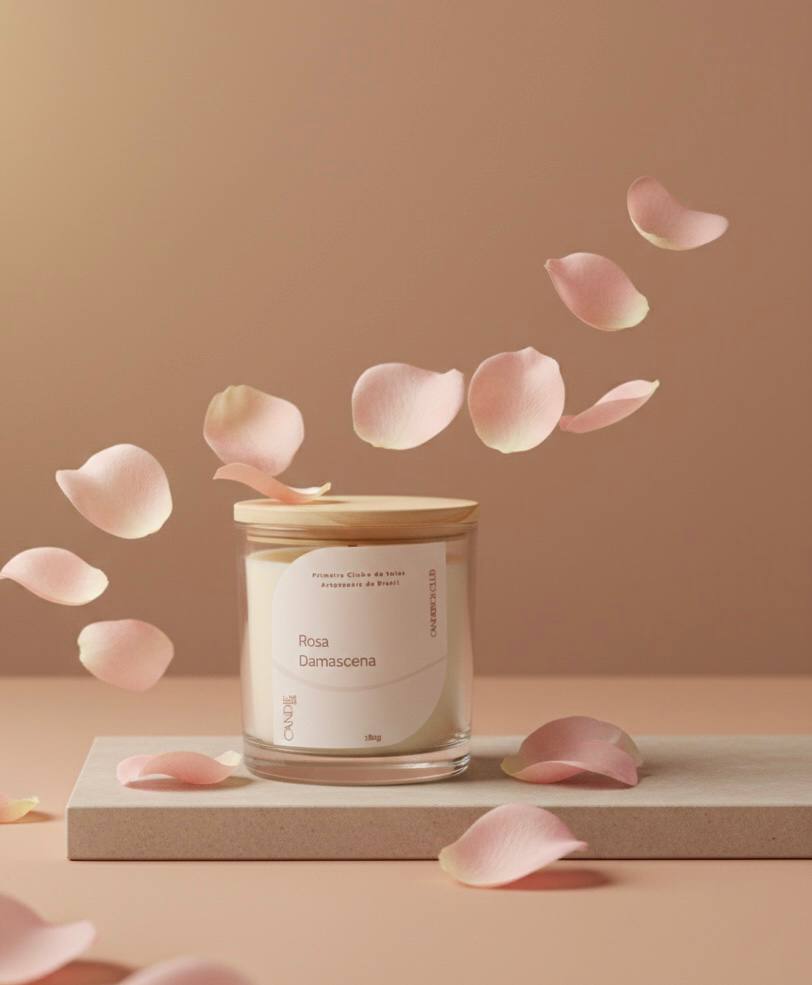 Rosa Damascena - Vela Aromática Coleção Clássica 180g