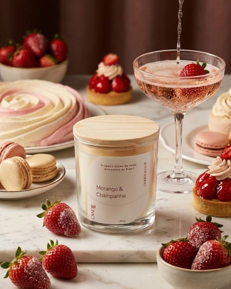 Morango e Champanhe - Vela Aromática Coleção Clássica 180g