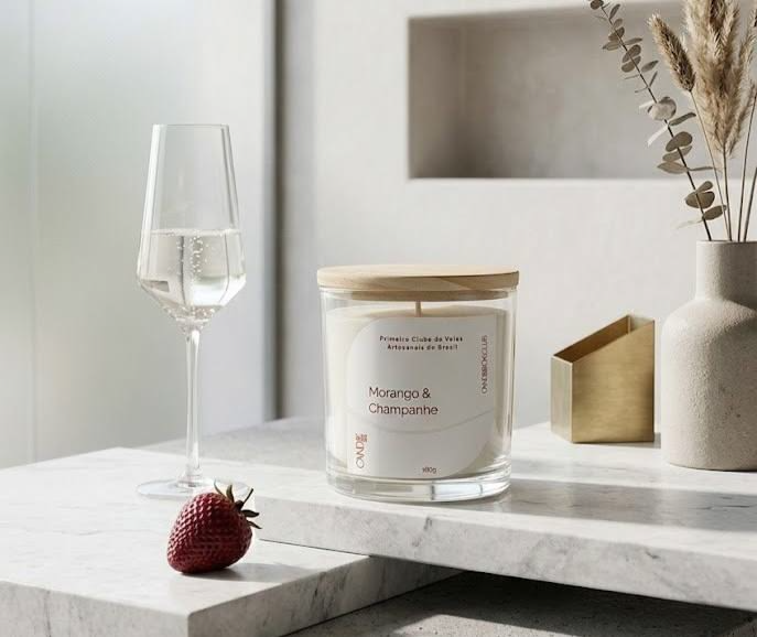 Morango e Champanhe - Vela Aromática Coleção Clássica 180g